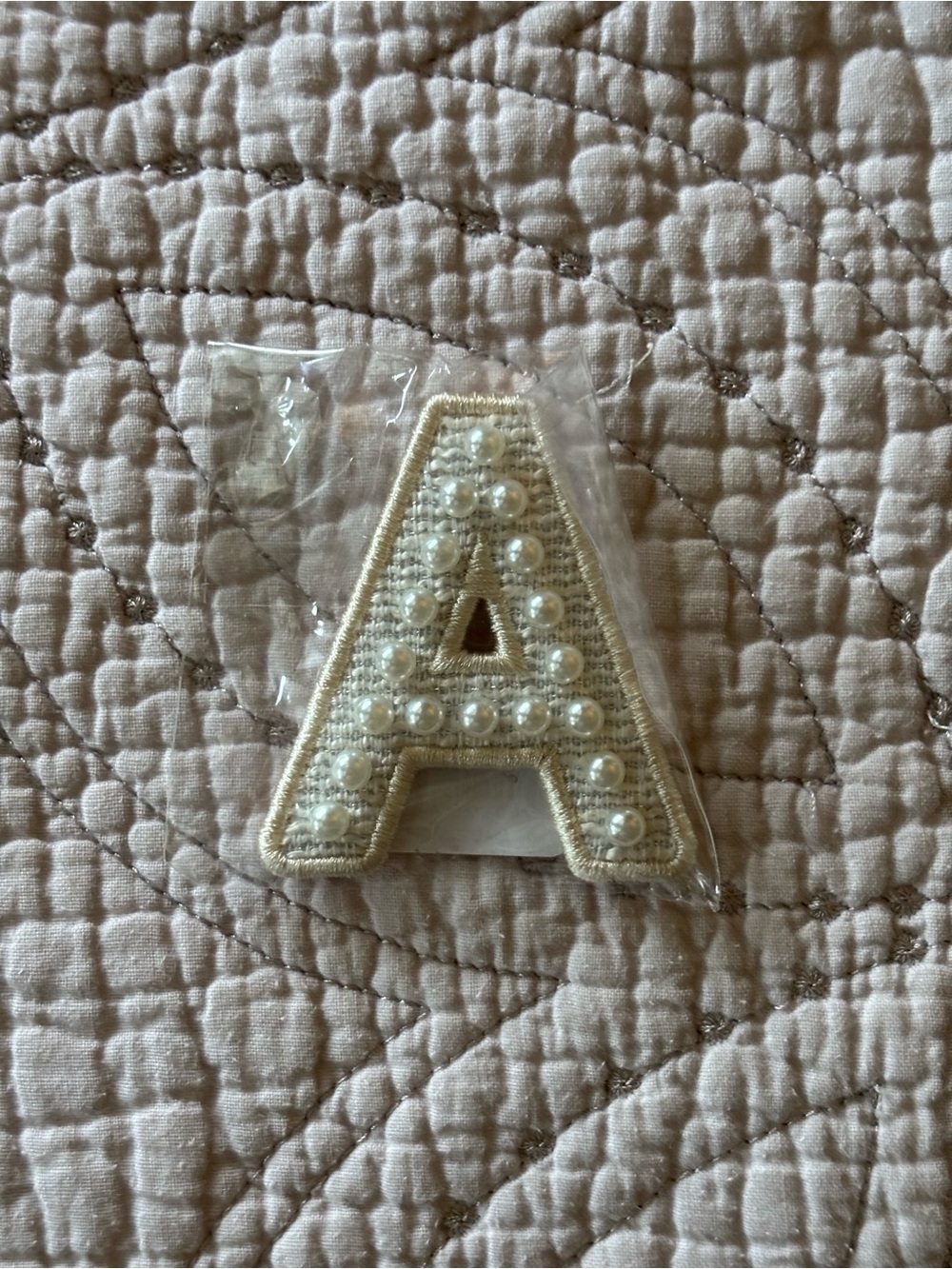 Stoney Clover Lane White Pearl Letter Patch - A
